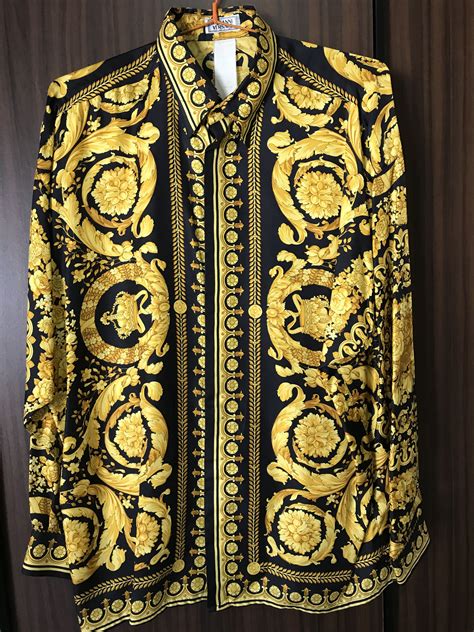 vintage gianni versace silk baroque print shirt|21st century gianni versace shirts.